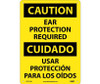 Caution: Ear Protection Required - Bilingual - 14X10 - .040 Alum - ESC712AB