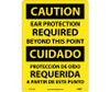 Caution: Ear Protection Required Beyond This Point - Bilingual - 14X10 - .040 Alum - ESC713AB