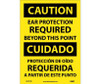 Caution Ear Protection Required Beyond This Point Bilingual 14X10 Ps Vinyl