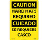 Caution: Hard Hats Required - Bilingual - 14X10 - Rigid Plastic - ESC715RB