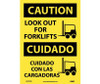 Caution: Look Out For Forklifts - Graphic - Bilingual - 14X10 - PS Vinyl - ESC722PB