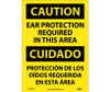 Caution: Ear Protection Required In This Area (Bilingual) - 14X10 - PS Vinyl - ESC73PB