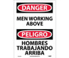 Danger: Men Working Above Bilingual - 14X10 - PS Vinyl - ESD125PB