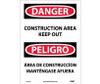 Danger: Construction Area Keep Out Bilingual - 14X10 - PS Vinyl - ESD132PB