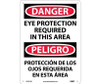 Danger: Eye Protection In This Area Bilingual - 14X10 - Rigid Plastic - ESD201RB