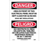 Danger: Area In Front Of This Electrical Panel (Bilingual) - 14X10 - PS Vinyl - ESD225PB
