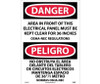 Danger: Area In Front Of This Electrical Panel (Bilingual) - 20X14 - PS Vinyl - ESD225PC