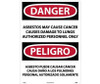 Peligro Asbestos May Cause Cancer Causes  Authorized Personnel Only - 20 X 28 - Rigid Plastic - SPD22RD