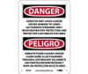Peligro Asbestos May Cause Cancer Causes . . . Only Wear Respiratory Protection And Protective Clothing In This Area (Bilingual) 7 X 10 Rigid Plastic