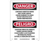 Peligro Contains Asbestos Fibers May Cause Cancer Causes  Do Not Breathe Dust Avoid Creating Dust (Bilingual) - 7 X 10 - .040 Alum - ESD24A