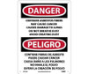 Peligro Contains Asbestos Fibers May Cause Cancer Causes  Do Not Breathe Dust Avoid Creating Dust (Bilingual) - 10 X 14 - .040 Alum - ESD24AB