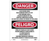 Danger: Peligro Lead Work Area May Damage Fertility  Do Not Eat - Drink Or Smoke In This Area (Bilingual) - 14 X 10 - Rigid Plastic - ESD26RB