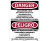 Danger: Peligro Lead Work Area May Damage Fertility  Do Not Eat - Drink Or Smoke In This Area (Bilingual) - 28 X 20 - Rigid Plastic - ESD26RD
