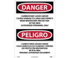 Danger: Peligro Cadmium May Cause Cancer Authorized Personnel Only Only (Bilingual) - 20 X 14 - Rigid Plastic - ESD28RC