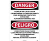 Danger: Peligro Cadmium May Cause Cancer Authorized Personnel Only Only (Bilingual) - 28 X 20 - Rigid Plastic - ESD28RD