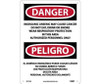 Danger: Peligro Inorganic Arsenic May Cause Cancer  Authorized Personnel Only (Bilingual) - 14 X 10 - .040 Alum - ESD32AB