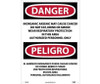 Danger: Peligro Inorganic Arsenic May Cause Cancer  Authorized Personnel Only (Bilingual) - 20 X 14 - .040 Alum - ESD32AC