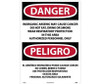 Danger: Peligro Inorganic Arsenic May Cause Cancer  Authorized Personnel Only (Bilingual) - 28 X 20 - .040 Alum - ESD32AD