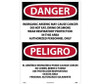 Danger: Peligro Inorganic Arsenic May Cause Cancer  Authorized Personnel Only (Bilingual) - 28 X 20 - Rigid Plastic - ESD32RD