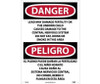 Peligro Lead May Damage Fertility Or The Unborn Child Causes Damage To The Central Nervous System Do Not Eat Drink Or Smoke In This Area (Bilingual) 20 X 14 .040 Alum