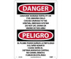 Peligro Lead May Damage Fertility Or The Unborn Child Causes Damage To The Central Nervous System Do Not Eat Drink Or Smoke In This Area (Bilingual) 14 X 10 Rigid Plastic