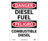 Danger: Diesel Fuel Bilingual - 14X10 - Rigid Plastic - ESD427RB