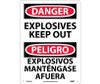 Danger: Explosives Keep Out Bilingual - 14X10 - .040 Alum - ESD436AB
