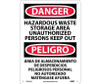 Danger Hazardous Waste Storage Area Keep Out Bilingual 14X10 .040 Alum