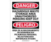 Danger Hazardous Waste Storage Area Keep Out Bilingual 14X10 Ps Vinyl