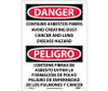Danger: Contains Asbestos Fibers Avoid Creating Dust Cancer And Lung Disease Hazard Bilingual - 14X10 - .040 Alum - ESD640AB