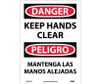 Danger: Keep Hands Clear - Bilingual - 14X10 - PS Vinyl - ESD654PB