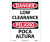 Danger: Low Clearance - Bilingual - 14X10 - .040 Alum - ESD655AB