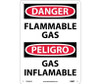 Danger: Flammable Gas - Bilingual - 14X10 - .040 Alum - ESD663AB