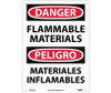Danger: Flammable Materials - Bilingual - 14X10 - .040 Alum - ESD664AB
