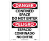 Danger: Confined Space Do Not Enter - Bilingual - 14X10 - .040 Alum - ESD672AB