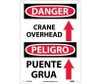 Danger: Crane Overhead (Graphic) Bilingual - 14X10 - Rigid Plastic - ESD673RB