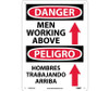 Danger: Men Working Above (Graphic) Bilingual - 14X10 - .040 Alum - ESD674AB