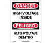 Danger: High Voltage Inside - Bilingual - 14X10 - Rigid Plastic - ESD678RB