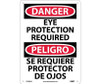 Danger: Eye Protection Required - Bilingual - 14X10 - .040 Alum - ESD688AB