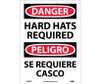 Danger Hard Hats Required Bilingual 14X10 Ps Vinyl