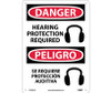 Danger: Hearing Protection Required (Graphic) Bilingual - 14X10 - .040 Alum - ESD690AB