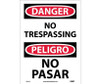 Danger: No Trespassing (Bilingual) - 14X10 - PS Vinyl - ESD81PB
