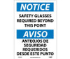 Notice: Safety Glasses Required Beyond This Point Bilingual - 14X10 - PS Vinyl - ESN18PB