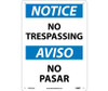 Notice: No Trespassing Bilingual - 14X10 - .040 Alum - ESN218AB