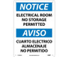 Notice: Electrical Room No Storage Permitted Bilingual - 14X10 - .040 Alum - ESN368AB