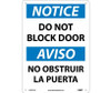 Notice: Do Not Block Door - Bilingual - 14X10 - .040 Alum - ESN372AB