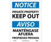 Notice: Private Property Keep Out - Bilingual - 14X10 - PS Vinyl - ESN374PB