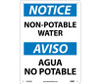 Notice: Non-Potable Water - Bilingual - 14X10 - Rigid Plastic - ESN380RB