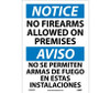 Notice: No Firearms Allowed On Premises - Bilingual - 14X10 - PS Vinyl - ESN382PB