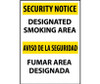 Misc - Designated Smoking Area Bilingual - 14X10  - Rigid Plastic - ESSN102RB